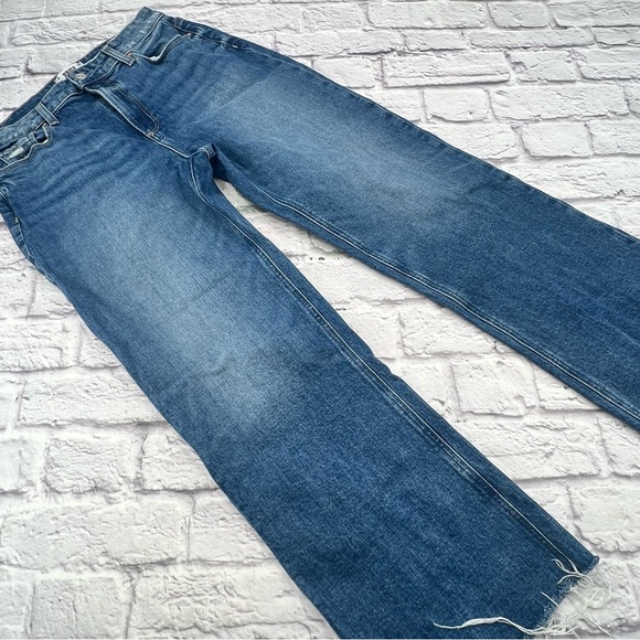 PAIGE Leenah Ankle Size 29 Jeans High Rise Raw Hem Stretch Wide Leg - Picture 5 of 11